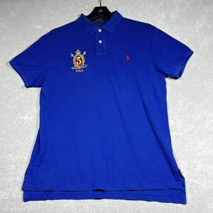 Ralph Lauren Polo Shirt Mens Large Cruise Royal Custom Fit Featherweight Polo